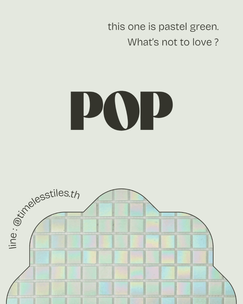 โมเสค TIMELESS TILES รุ่น POP HOLOGRAM 32.7 X 32.7 ซม. สีเขียว MINT GREEN ผิวเงา
